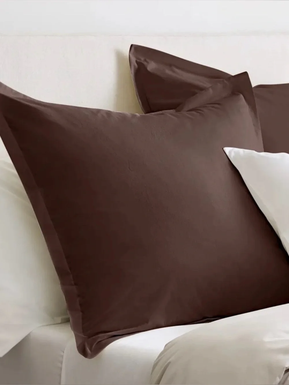 NWOT Quince Organic Brushed Cotton Euro Sham, 26 X 26 (Espresso)